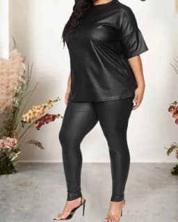 Lightweight Shiny Plus Size Leggings Super Stretchy Spandex Clothing Comfy Stretch