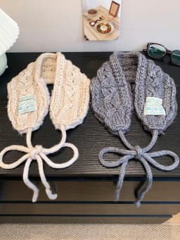 Versatile Knitted Fleece Ear Muffs Women's Winter Warmth Headscarf Anti-Cold Ear Protection Knitwear Ties Holland Qi Brand