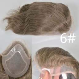 1B20 1B80 Grey Silver Hair Toupee for Men Mono Base with PU Human Hair Pieces Replacement System Lace Front Natural Hairline