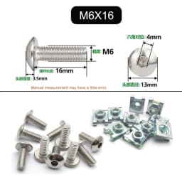 10 Set Plastic Cover Silver Stainless Steel Screw Bolt and U Type Clips with Nut 6mm 5mm for Motorcycle Scooter ATV Moped M6