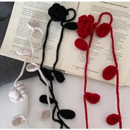 Temperament Rose Handmade Waist Chain Women's Elegant Versatile Crochet Flower Long Necklace Decorative Skirt Belt Accessories