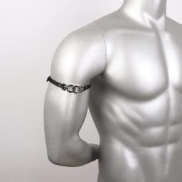 Men Punk PU Leather Armband, Adjustable Straps Nightclub Clubwear Costume Cosplay Rave