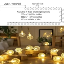 Crystal Ball String Lights USB/Battery Power Romantic Bubble Ball Light String Indoor Garden Party Christmas Festival Decoration