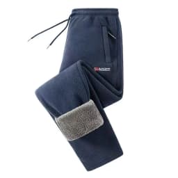 Men Fleece Thickening Casual Pants Winte Windproof Keep Warm Comfort Solid Straight Pants New Fashion Versatile Sweat Pants Men