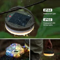 Solar Camping String Lights Waterproof Camping Lights with 8 Lighting Modes Rechargeable Outdoor Camp Lamp Portable Tent Lantern