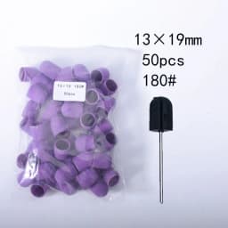 50PCS Green Nail Sanding Caps Bands With Rubber Drill Polishing Nail Art Rotating Remove Burrs Manicure Pedicure Accessory Tool