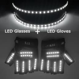 USB Rechargeable LED Glowing Gloves Finger Lighting Flashing Gloves Glasses Stage Performance Costume Dance Concert Decor