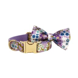 Adjustable Dog Harness Printed Purple Soft Cotton Personalized Dog Collar Leashes Harness Bow Set Dog Accessories Flowers 03