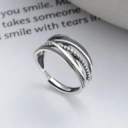 VENTFILLE 925 Sterling Silver Metal Flower Shell Geometric Rings For Women French Retro Romantic Open Thai Silver Rings