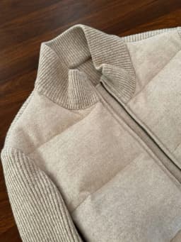Korean Style Retro Stand Collar Knitted Splicing Cotton Jacket Men Women Autumn Winter Slimming Versatile Cotton Coat