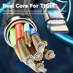 PD 27W Fast Charge Cable LCD Display Transparent Shell Data Transfer, USB A Type-C to Lightning Cord for iPhone 14 Pro Max/13/12