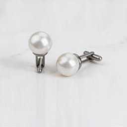 Luxury White Round Pearl Cufflinks for Men Elegant Wedding Business Shirt Cuff Buttons Premium Formal Dress Jewelry Accessories