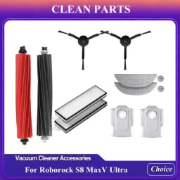 For Roborock S8 Maxv Ultra Vacuum Cleaner Accessories Mian Brush Side Brush Mop Pads Cloth Dust Bag Hepa Filter Spare Parts