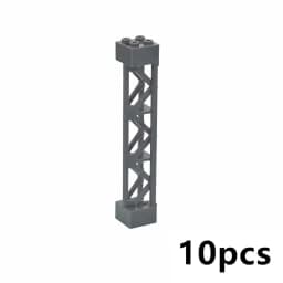 Building Block Part 10Pcs MOC Pillars Bricks 2X2X10 Support Baseplate Bridge Pillar Girder Bracket Column Toys Compatible 95347