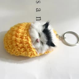 Simulation Mini Cat Keychain Cute Plush Cats With Sound Children Birthday Gifts Creative Imitation Cat Ornaments Bag Decoration