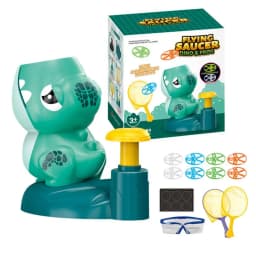 Flying Disc Launcher Toy Rocket Shape Flying Toys Disc Launcher For Kids Interactive Fetch Toy Spinning Toy Indoor & Outside Toy
