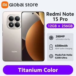 Global Version Xiaomi Redmi Note 15 Pro 4G Smartphone 6.77"AMOLED display 45W 6500mAh Battery 200MP Camera MTK Helio G200-Ultra