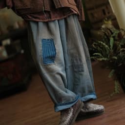 Johnature Women Vintage Patchwork Denim Wide Leg Pants Elastic Waist Loose Spring Trousers 2025 New Casual Long Pants