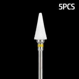 5pcs Ceramic Milling Cutter For Manicure Set Nail Drill Bit Mill Manicure Machine Pedicure Tools for Removing Gel File 3/32 Inch