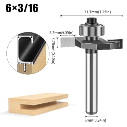 1pc 6mm 12mm Shank Ball T-cutter Woodworking Milling Router Bit Slotting Cutter 2-in-1 Slotting Crabapple Angle Milling Cutter