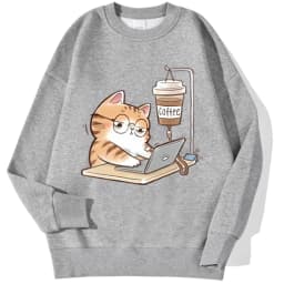 Work Cats That Cannot Do Without Coffee Womens Hoody Loose Comfortable Hoodies Harajuku Fleece Hoodie Fashion Autumn Men Top