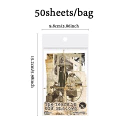 50-Piece Retro Days Theme Sticker Pack - Nostalgic Photo Style Journal Supplies, Aged Background Collage Paper, Diary Decoration