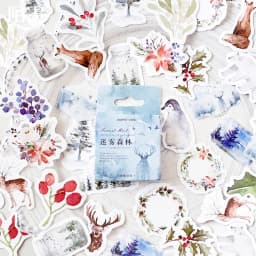 45 Pcs Vintage Plants Stamp Mini Paper Stickers for DIY Diary Scrapbooking Kawaii Stationery Seal Sticker Decoration