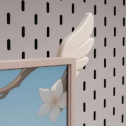 A Pair 3D Printing Cute Decorative Ornaments E-sports Room Pink Wings Monitor Decorative Ornaments Creative Gifts for Friends