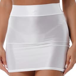Womens Glossy Pencil Skirt Solid Bodycon Skirts Casual High Waist Rave Party Clubwear Elastic Miniskirt for Stage Performance