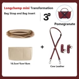 Cow Leather Replacement Crossbody Bag Strap Fit for Longchamp 2025 Mocha Moka mini shoulder strap without punching modification