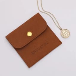 50 Personalized Logo Size Microfiber Jewelry Gift Pouch Velvet Snap Button Rings Earrings Packaging Organizer Wedding Favors Bag