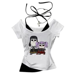 Bang Dream crop top gothic Slim Fit Cute 2025 Streetwear Fairy cute coquette 2000s woman top