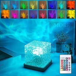 16-Color Changing Ambient Light Remote Control Bedside Lamp Home Decoration, Night Projection Lamp For Bedroom Children's Gift