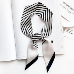 ins small silk scarf simple stripe women's for Women, Kawaii Aesthetic Hairband Style, Daily Office Party Holiday Gift Trendy