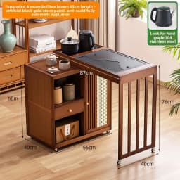 2025 Hot Selling Portable Tea Table with Heating Kettle for Home Balcony Tea Ceremony