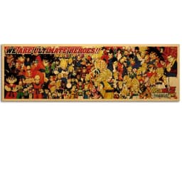 Anime Dragon Ball Retro Kraft Paper 16*12in Dragon Ball Characte Colours Notice Poster Wall Bedroom Bar Decor Photo Props Gifts