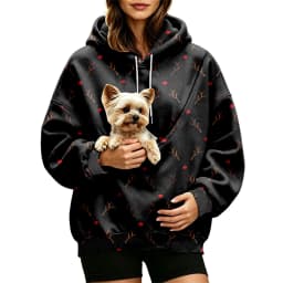Women Fall And Winter Hoodie With Pet Pouch Oversized Pocket Colorful Print Sweatshirt For Dogs And Cats Woman's Hoodie
