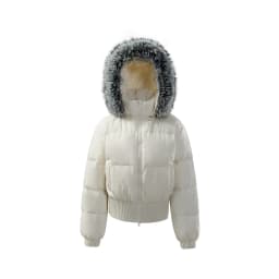 Winter Hooded Natural Large Fur Collar Down Jacket Women White Duck Down Warm Parker Outwears Female Thicken Short Down Jacket
