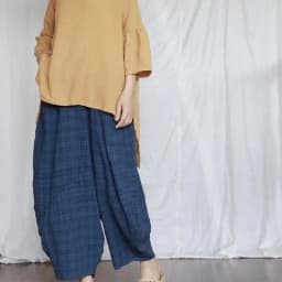 Johnature Casual All-match Full Length Wide Leg Pants 2026 Summer New Cotton Linen Elastic Mid Waist Patchwork Plaid Women Pants