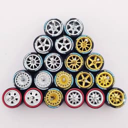 10 Sets 1/64 Alloy Car Wheels Pack Tires Diameter 9.8mm/11mm/12mm/13mm/14mm for Hot Wheel/Matchbox/Domeka/Tomy 1:64 Car Model