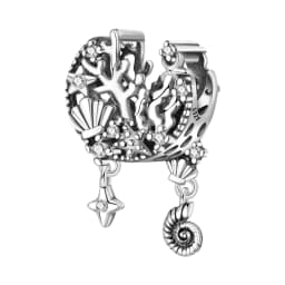 Blue Charm 925 Sterling Silver Ocean Pearls Betta Fish Pendant Birthday Party Gift for Women Bracelet Necklace DIY Beads Jewelry