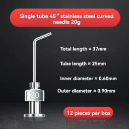 1-inch 45 degree bent metal injection needle tube, stainless steel dispensing needle, dispensing needle distributor accessories