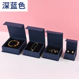 9*9*3.5cm Paper box custom logo necklace magnet box with sponge personalized logo jewelry package bulk flip cardboard box