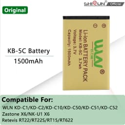 KB-5C Battery 1500mAh 3.7V Li-Ion Battery For WLN KD-C1 Walkie Talkie KD-C2 KD-C10 KD-C50 KD-C51 KD-C52 RT22S RT15 NK-U1 X6 RT22