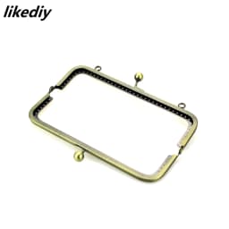 20 Pcs/Lot 20 CM Large Size Square Embossing Metal Purse Frame Kiss Clasp Bead Head DIY Bag Accessory 5 Colors
