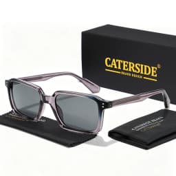 CATERSID Men's Sunglasses Square Frame Cellulose Propionate Temple Tips Sun Glasses Women's Outdoor Travel Driving Glasses UV400