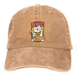 Summer Cap Sun Visor Maneki Neko Taiyaki Lucky Cat With Fish Hip Hop Caps Cowboy Hat Peaked Hats