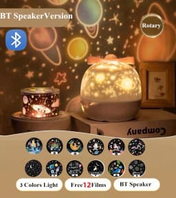 360° Rotate Night Light Galaxy Star Ocean Projector Lamp Kids Room 21 Projection Films Light Romantic Girl's Gift Projector Lamp