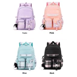 2025 New Student Backpack, Cartoon Cute Girl Backpack, Multi Pocket Lightweight Load Reduction Backpack