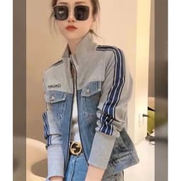 Autumn Women Stand-up Collar Zipper Denim Coat Korean Ladies Patchwork Cowboy Outwear 2025 Female Long Sleeves Jeans Jacket